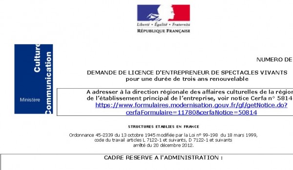 licence entrepreneur